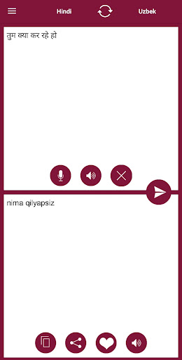 Android application Hindi - Uzbek Translator screenshort