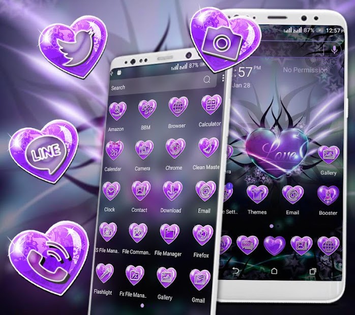 Captura 3 Purple Heart Launcher Theme android