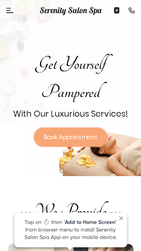 Serenity Salon Spa Screen 2