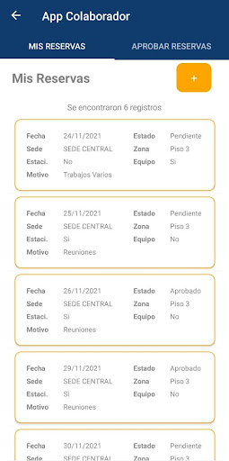 Android application Gestión del Colaborador screenshort