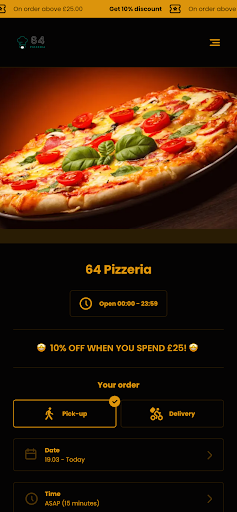Android application 64 Pizzeria Leeds screenshort
