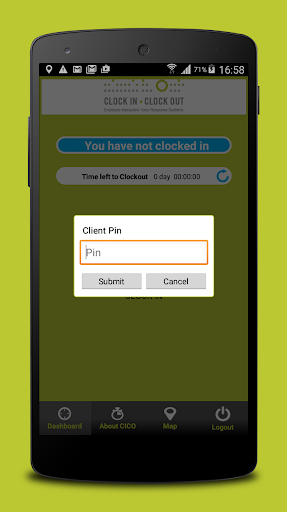 CLOCK IN CLOCK OUT Screen 3