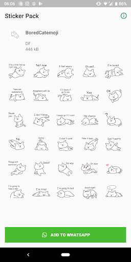 Android application Cat Stickers For WhatsApp screenshort