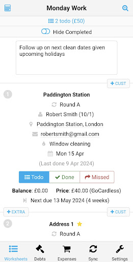 Android application CleanerPlanner screenshort