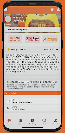 Android application Đặt Hàng 86 screenshort