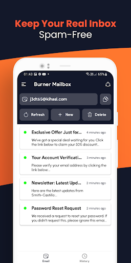 Burner Mailbox: Temporary Mail Screenshot 4 - AppWisp.com