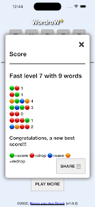 Wordrow+, quick fun word game.
