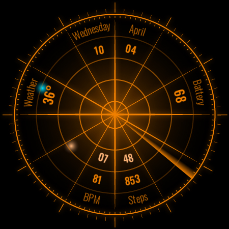 Screenshot of Radar Watch Face by Nodeshaper