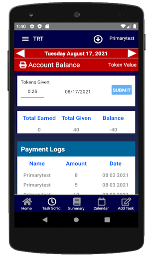 Task and Reward Tracker Screen 3