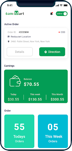 Android application 6amMart Delivery screenshort