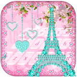 Diamond Eiffel Tower Pink Paris Keyboard icon
