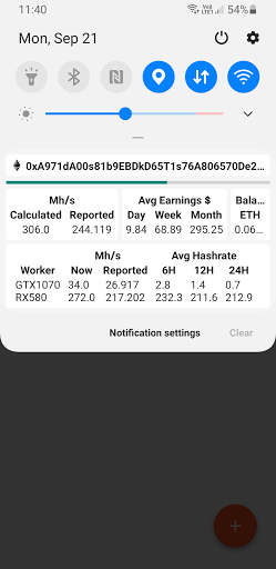 Mining Pool Monitor Screen 2