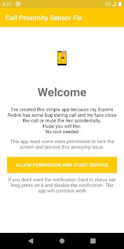 Android application Call Proximity Sensor Fix screenshort