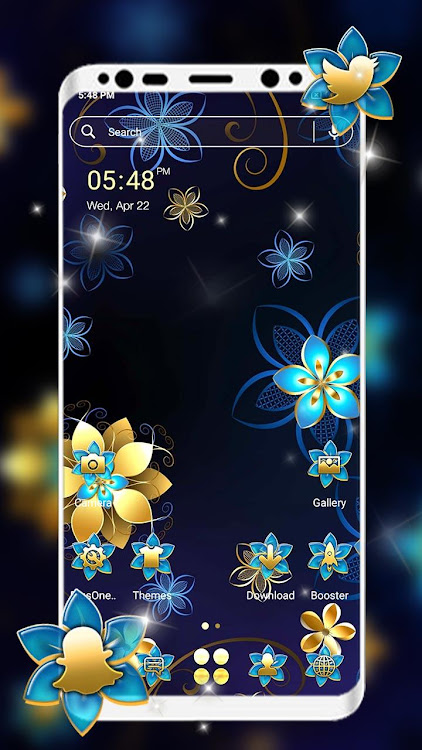 Golden Blue Flower Launcher Th - 3.0.1 - (Android)