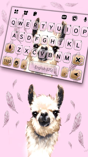 Android application Cute Llama Keyboard Background screenshort