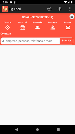 Android application Lig Facil screenshort