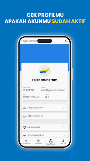 Android application Fajar Convert - Convert Pulsa screenshort