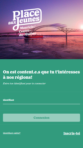 Android application Place aux jeunes en région screenshort