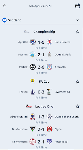 Android application Scotland Livescores screenshort