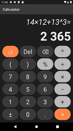 Android application Calculator screenshort
