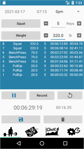 Android application HeavyLog - Fitness Recorder, N screenshort
