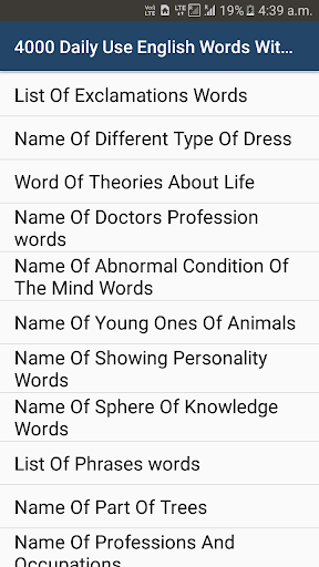 Daily Use English Words With H Screen 2