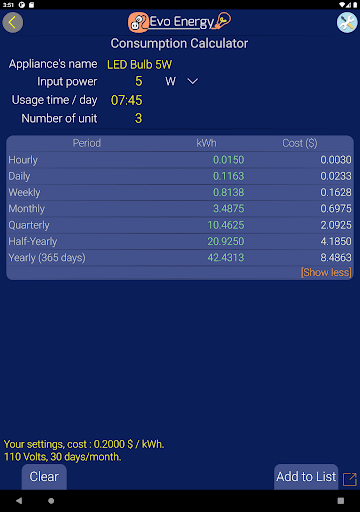 EvoEnergy - Electricity Calc screenshot 17