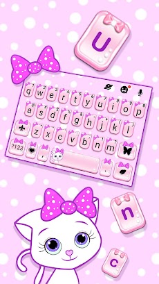 Pink Kitty Bow キーボードのおすすめ画像1