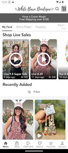 Screenshot of White Barn Boutique