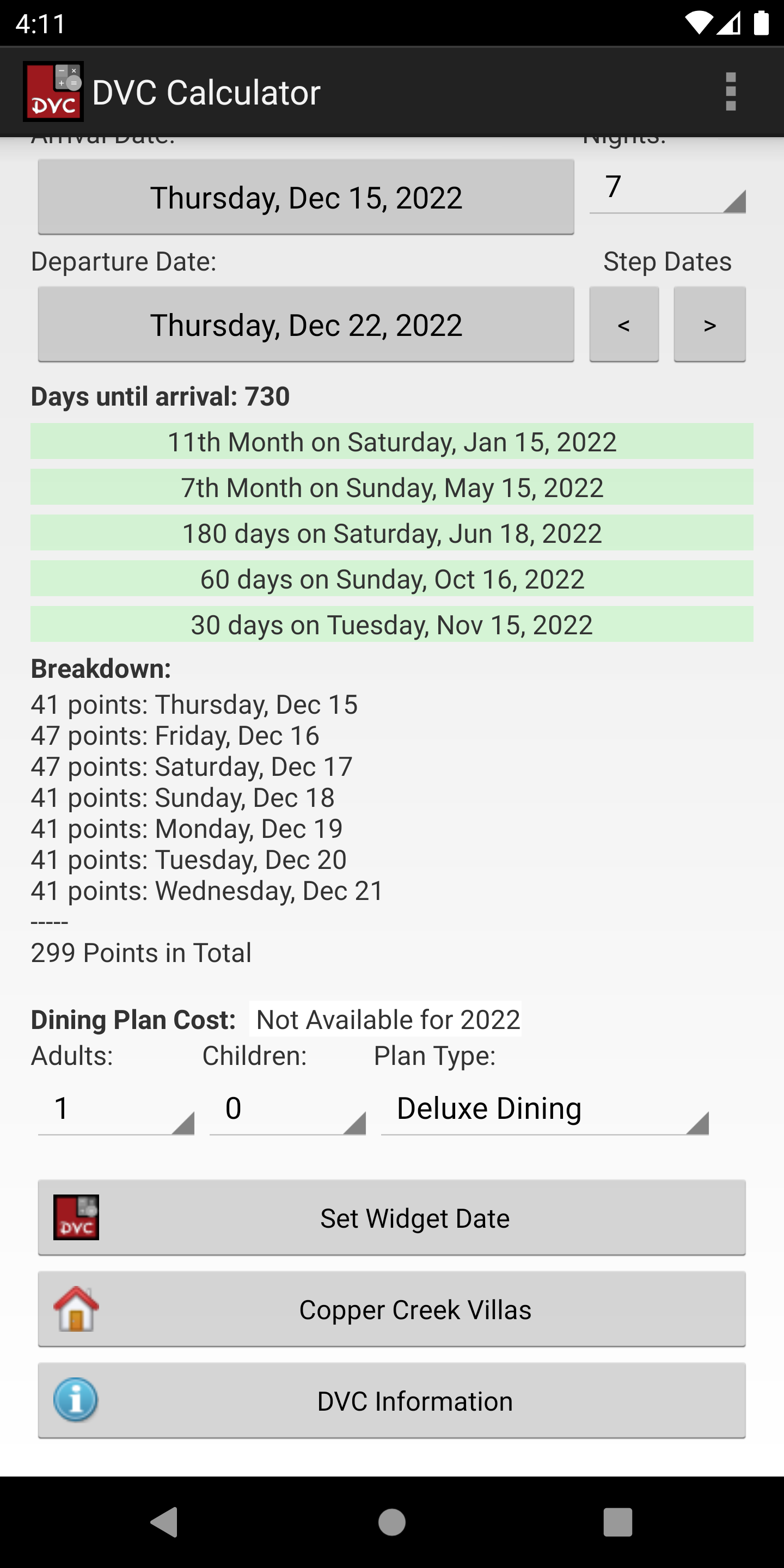 Android application DVC Calculator Pro screenshort