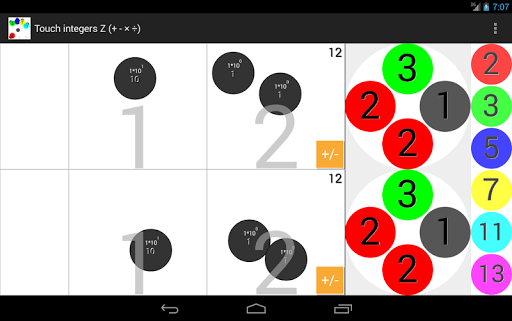 Touch Integers ℤ (+ - × ÷) Screen 3