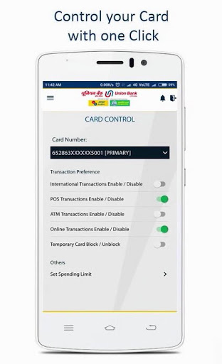 Android application Union Credit Card screenshort