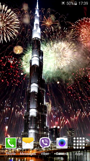 Fireworks in Dubai Video LWP Screen 2
