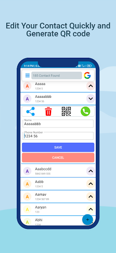 Android application Contacts Management screenshort