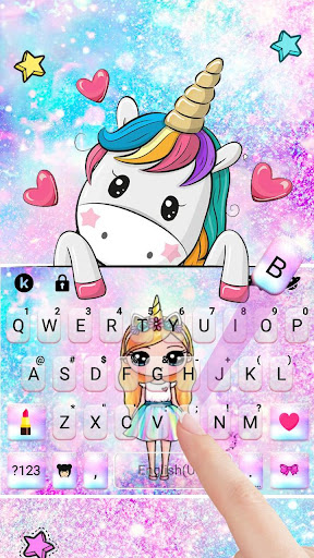 Galaxy Unicorn Girl Keyboard T Screen 2
