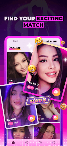 Android application XOXO 2 - Live Video Chat screenshort