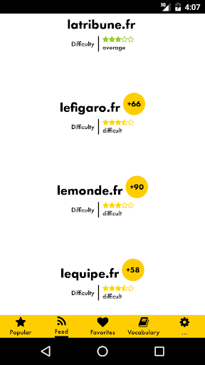 Android application Cosmopolite French screenshort