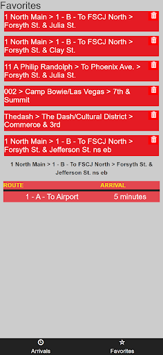 Jacksonville JTA Bus Tracker Screen 2