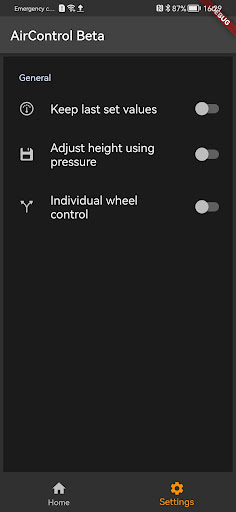 AirControl Suspensions Screen 2