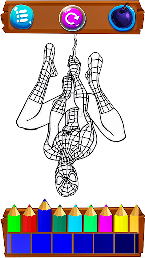 Android application Super Hero Cartoons Coloring screenshort