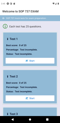 Android application BOEING 737 SOP Exam Prep Tests screenshort