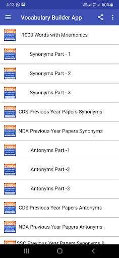 English Vocabulary Grammar Screen 2