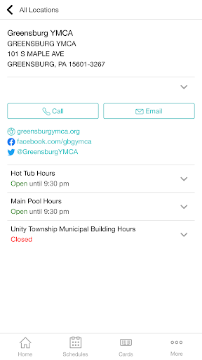 Android application YMCA of Greensburg screenshort