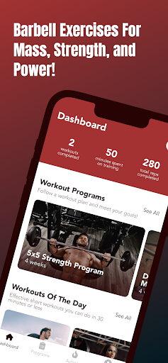 Android application Barbell Exercises For Mass screenshort