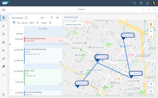 Screenshot of SAP Cloud for Customer