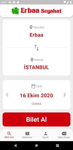 Android application Erbaa Seyahat screenshort