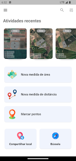 Android application Marcador de área e distancias screenshort