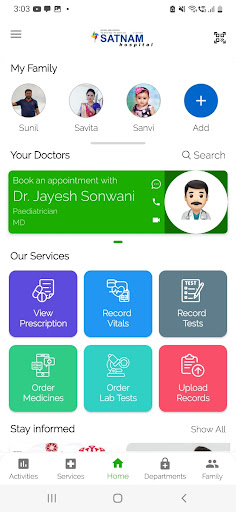 Android application Satnam Hospital screenshort