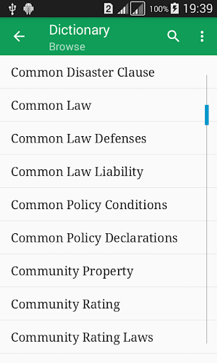 Android application Insurance Dictionary Offline screenshort
