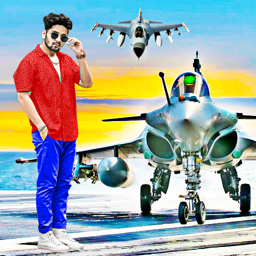 Aircrafts rafale photo editor logo